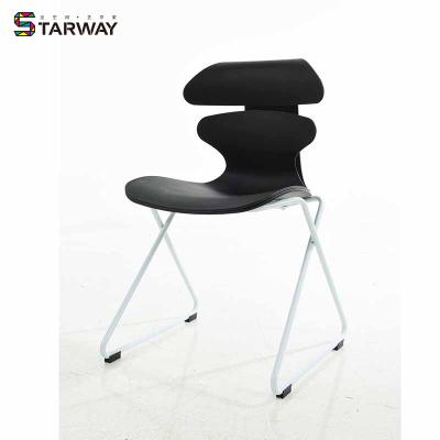 China STARWAY Modern Wholesale Modern Ergonomic Plastic Dining Chair Metal Leg for sale