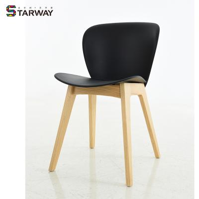 China Wholesale Newest Modern STARWAY Modern Wood Legs Chairs Dining Room Furniture Armless Plastic Dining Chair for sale