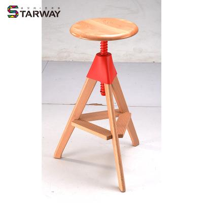 China UNDETERMINED Wholesale Restaurant Solid 3 Leg Wooden Stool Three Leg Bar Stool Adjustable for sale