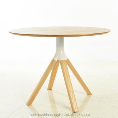 China Modern original round glass and wood dining table for living room and restaurant for sale