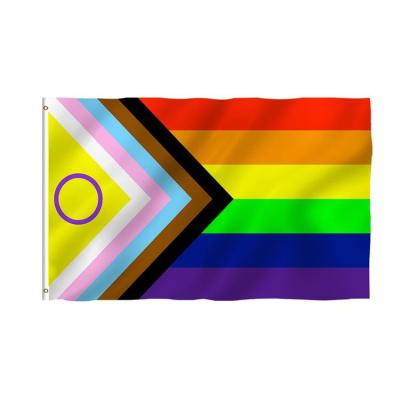 China New Design Product 3x5 FT Polyester Flying Outdoor 100% Gay Pride LGBT Rainbow Flag Banner for sale