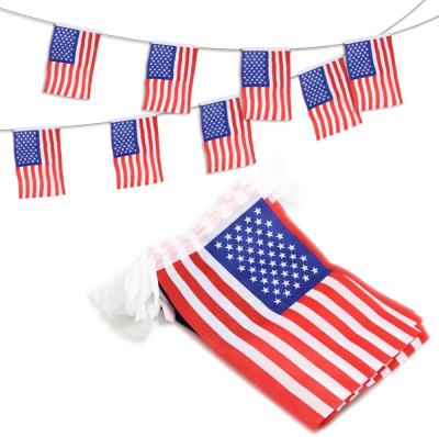 China FLYING American USA String Pennant Banners, Patriotic Events 4th of July Independence Day Decoration Sports Bars for sale