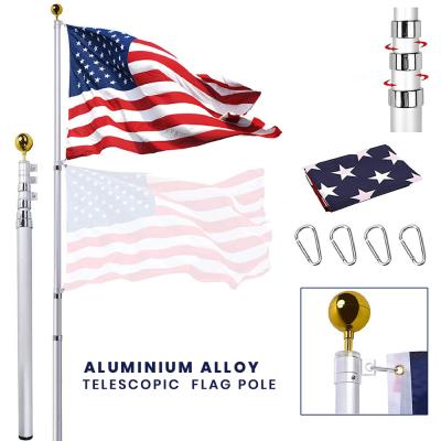 China Telescoping 16 20 25 30 ft Outdoor Adjustable Flagpole Aluminum Telescopic Flag Pole for sale