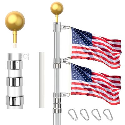 China Telescoping Aluminum Material Outdoor White Flag Pole Bracket Telescoping Flag Poles For Flags for sale