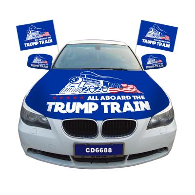 China Health Care Institutes Knitted Polyester Digital Printing Custom Design Trump Car Engine Hood Cover For Election for sale