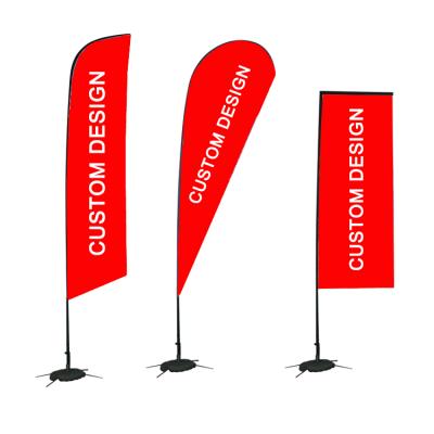 China Custom Promotional Beach Flag National Flag Kit With Ground Spike Teardrop Flags Custom Size And Design Banner With Metal Pole Feather Flag for sale