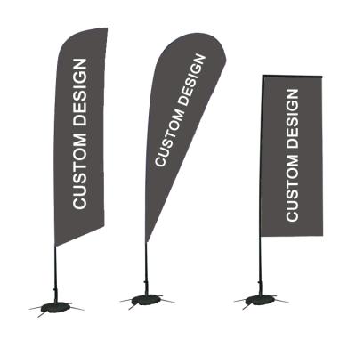 China FLYING Teardrop Banner Beach Flag Pole No MOQ Outdoor Flag With Base Custom Design Feather Flag for sale