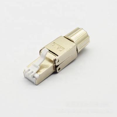 China Network TP Toolless Cat7 Modular Jack 8p8c RJ45 Shielded 10GB Network Connector Male Plug for sale