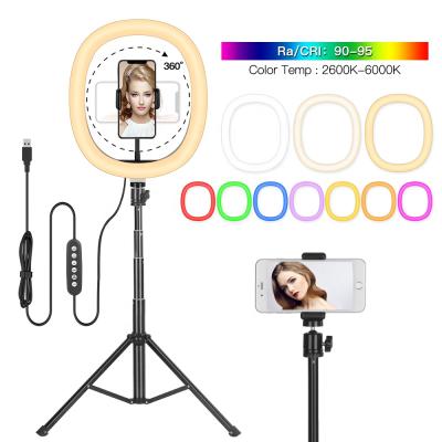 China Video studio shooting& Makeup Lighting [GIET] 10 Inch Led Circle Selfie Ring Light Photographic Lighting for Tiktok Ring Light Stand Video Studio Black USB White War for sale