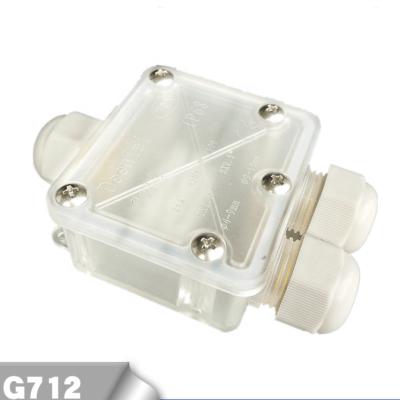 China G712 material transparent waterproof three way waterproof box PC IP68 g712 junction box outside in two outlet cable junction box for sale