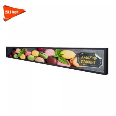 China Outdoor Bar Type Video Shelves Display Label Electronic Digital Shelfs for sale