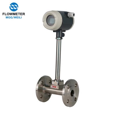 China Widely RS485 Flowmeter 24 Vdc Steam Vortex Flow Meter Chlorine Gas 4~20 mA Output for sale