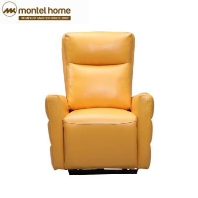 China Extended Furniture Sofa Set Electric Recliner Yellow Brown Sofa Revolving Functional Foshan Leather Sofa for sale