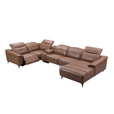 China Convertible Living Room Adjustable Sofa Bed (Full Size), U Shaped Leather Sofa Wholesale for sale