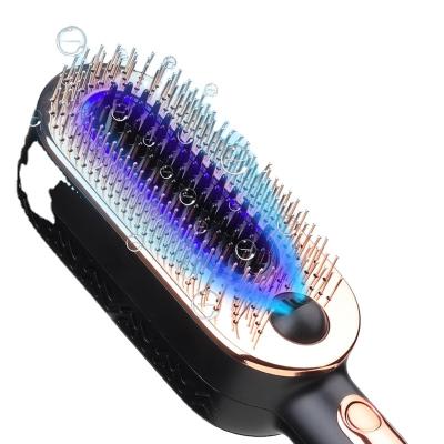 China Low Temperature Ice Comb Hair Styling Heatless Tool Barber Shop Professional Quick Shaping Cold Air Hair Straightener Brush Hair Icy Straightener for sale