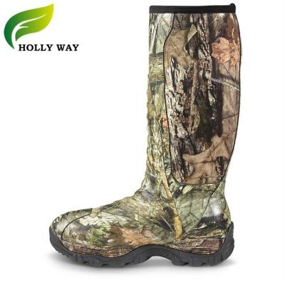 China Rubber Boots Cheap Camouflage Waterproof Neoprene Rubber Knee High Hunting Boots For Men for sale