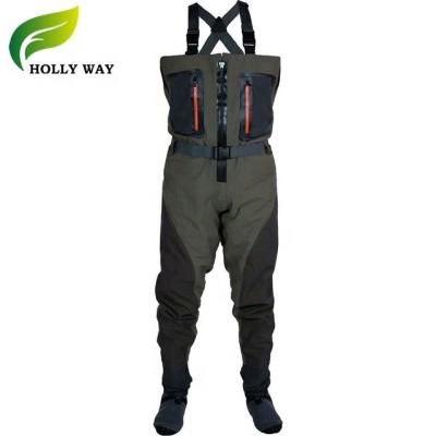 China With Removable Insulation 100% Waterproof OEM Zipper Breathable Fishing Chest Wader with Removable Insulation for sale