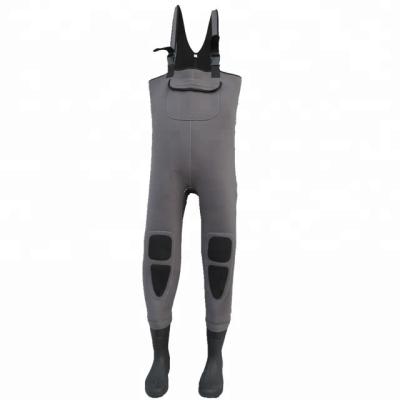 China 100% Waterproof Neoprene Fishing Chest Wader Suit With Rubber Boots From China for sale