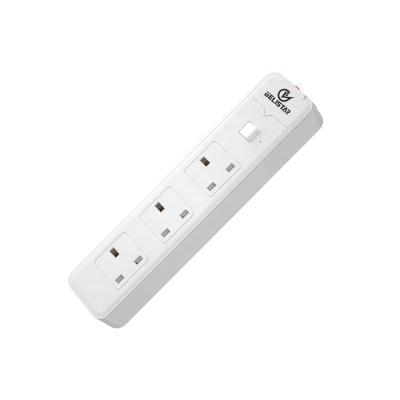 China White 16A Residential/General Purpose British Standard 3way Power Strip Surge Protector With Switch USB Socket Amazon Hot Selling Extension Socket for sale