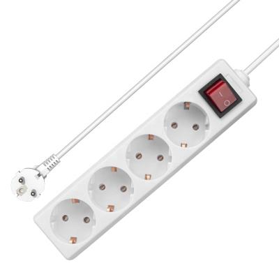 China European Standard Residential/Multi-Purpose 4way Multi-socket Extension Power Socket Outlet With Switch Hot Sale Electric Eu Power Smart Strip for sale