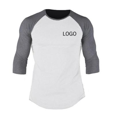 China Anti-Wrinkle OEM Design Plain Custom Men's Long Half Sleeves Wholesale Anti-Shrink 100% Cotton Plus Size T-Shirts Multi-Colors For Men for sale