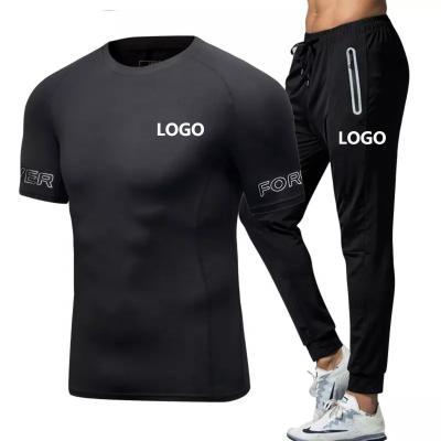 China Breathable Wholesale Men Fitness Wear Gym Wear 2021 Stretch 4-Way Sports Clothing 5pcs Workout Set for sale