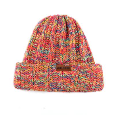 China Bright Color Kids Chunky Knitting Winter Hat Factory COMMON Wholesale Universal Size for sale