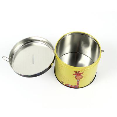 China 4C Printing / Economical Customized Design Money Tin Saving Piggy Banks Metal Box Packaging With Clip Lid for sale