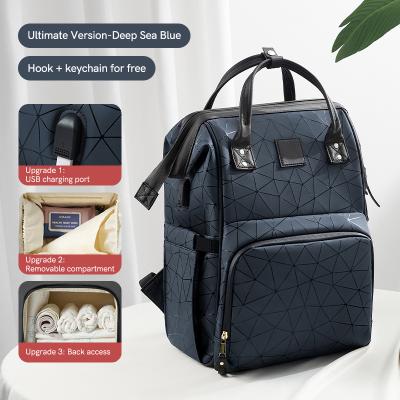 China With USB Factory Wholesale Cheap Outdoor Mommy Baby Diaper Bag Backpack For Travel OEM Custom Fashionable Organizer for sale