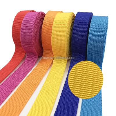 China High Tenacity High Quality Webbing Strap Bags 20mm-50mm In 600D Mine Webbing Strap PP Polypropylene Bags Strap Running Multicolor Webbing for sale