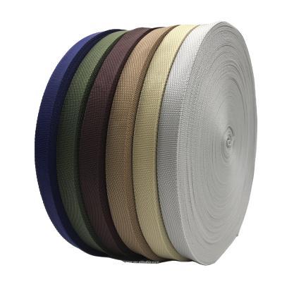 China Customized High Tenacity Polypropylene Webbing Strap 25mm High Strength Single Webbing PP Colors Customized And High Quality Webbing For Bags for sale