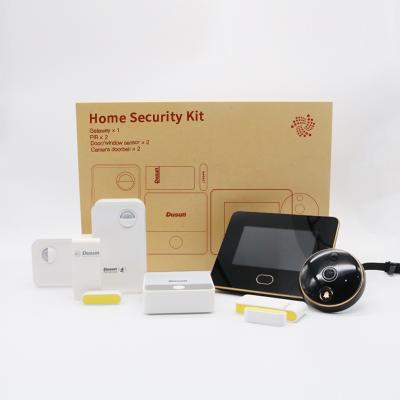 China Home Security Alarm Kit Open API Radio Interface Home Security Alarm PIR Door Sensor Smart Home Kit Passage with Door Bell for sale