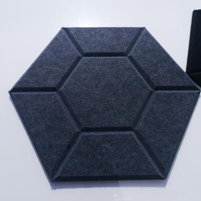 China Colorful Hexagon Shape Sound Absorption Sound Absorption Polyester Acoustic Panels for sale