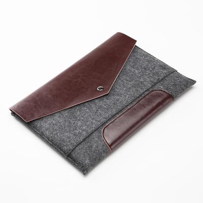 China Polyester/Wool Felt Briefcase Laptop Bag 13.3 Inch Laptop Sleeve Laptop Briefcase Bag Zipper Pouch With Pocket Adjustments for sale