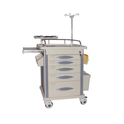 China Wood Steel Modern Medical Emergency Trolley Equipment Cart for sale