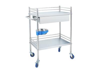 China Hospital Furniture Guardrails Around Stainless Steel Medical Trolley For Clinics for sale