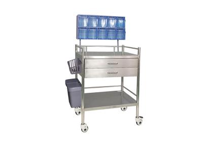 China Mobile Adjustable Stainless Steel Hospital Crash Cart With Drawers for sale