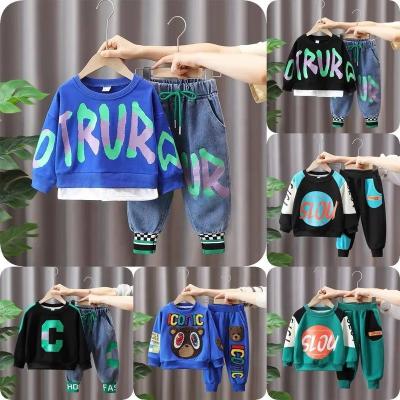 China Casual Factory Customized Direct Selling Boys and Girls Autumn Outdoor Set Made of Pure Cotton 2-Piece Set for sale