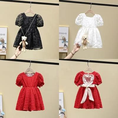 China Anti-wrinkle Spot wholesale new fashion girls dress girls long satin embroidery princess dress for sale