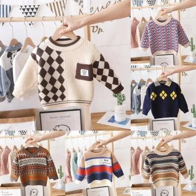 China Anti-Shrink Factory direct sale autumn and winter toddler kids baby boy girls unique design round neck knitted pullover sweater tops for sale