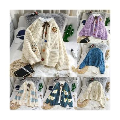 China Anti-wrinkle Wholesale women's sweaters winter warm women's wool sweater shirt women's knitted sweater garment manufacturers for sale