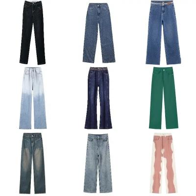 China Breathable Womens Flare Jeans High Waisted Wide Leg Baggy Jean for Women Stretch Denim Pants for sale