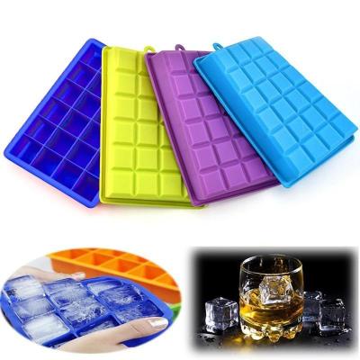 China 15 Large Viable Jelly Soap Maker Mold Mold Tray Silicone Kitchen Tools Cube Ice Pudding Bar Tools for sale