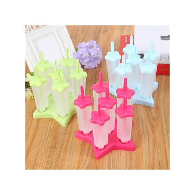 China Popsicle Viable Ice Cream 6 Mold Bake DIY Baking Molds Ice Cream Star Shaped Reusable Frozen Pop Tools for sale