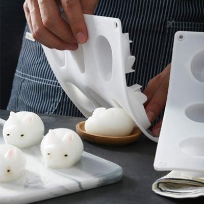 China Stocked Silicone Rabbit Cake Mold For Dessert Rabbit Mold Mousse Baking Cake Decorating 3D Mold for sale