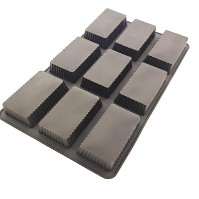 China Wholesale Silicone 9 Holes Rectangular Cup Bread Mold Bread Chocolate Mold Baking Stored for sale