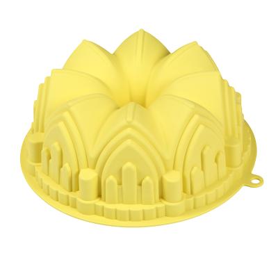 China Stocked Round Silicone Mold Bread Bakeware Castle Shape Non-Stick Baking Pastry Cake Mold DIY Making Tool for sale