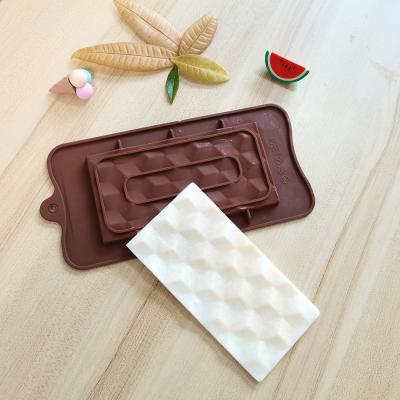 China New Reusable Stocked Silicone Chocolate Mold Square Shape 3D DIY Cake Tools Non-Stick Jelly and Candy Kitchen Baking Accessories for sale