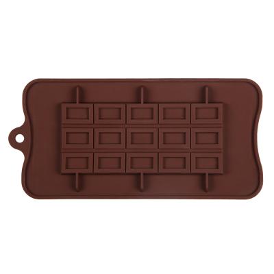 China New Silicone Chocolate Mold Stocked Shape 3D Square Reusable Reusable Cake Tools Non-Stick Jelly and Candy Mold for sale