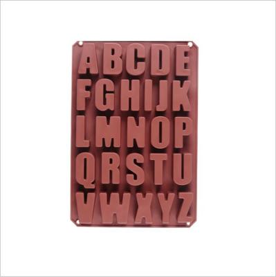 China English Silica Gel 26 Letter Cake Mold Chocolate Mold Viable For DIY Large Letter Rectangle for sale